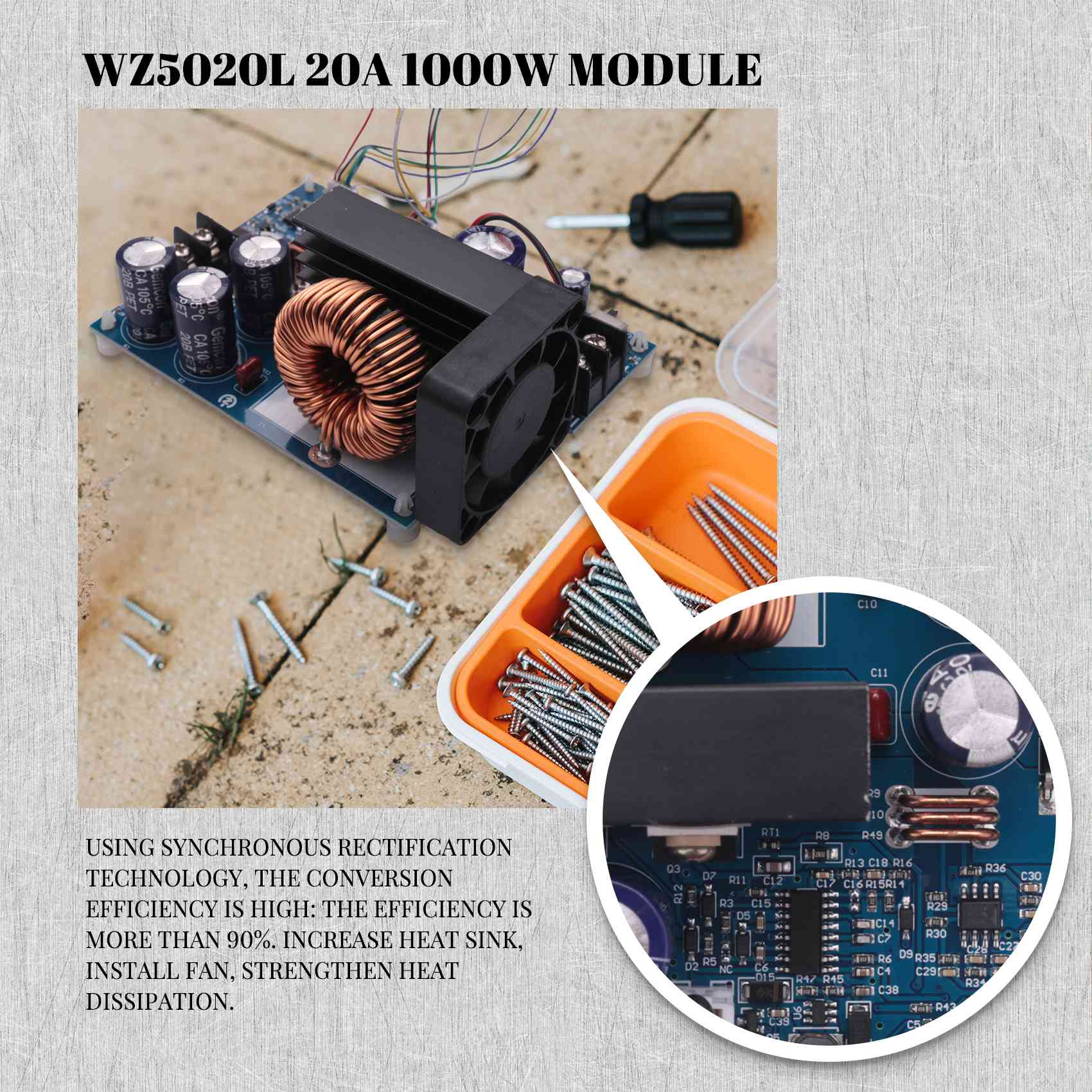 Step Down Dc Power Supply Module 1000W - AC18 (Gwarantowanej Jakości) WZ5020L 20A 1000W